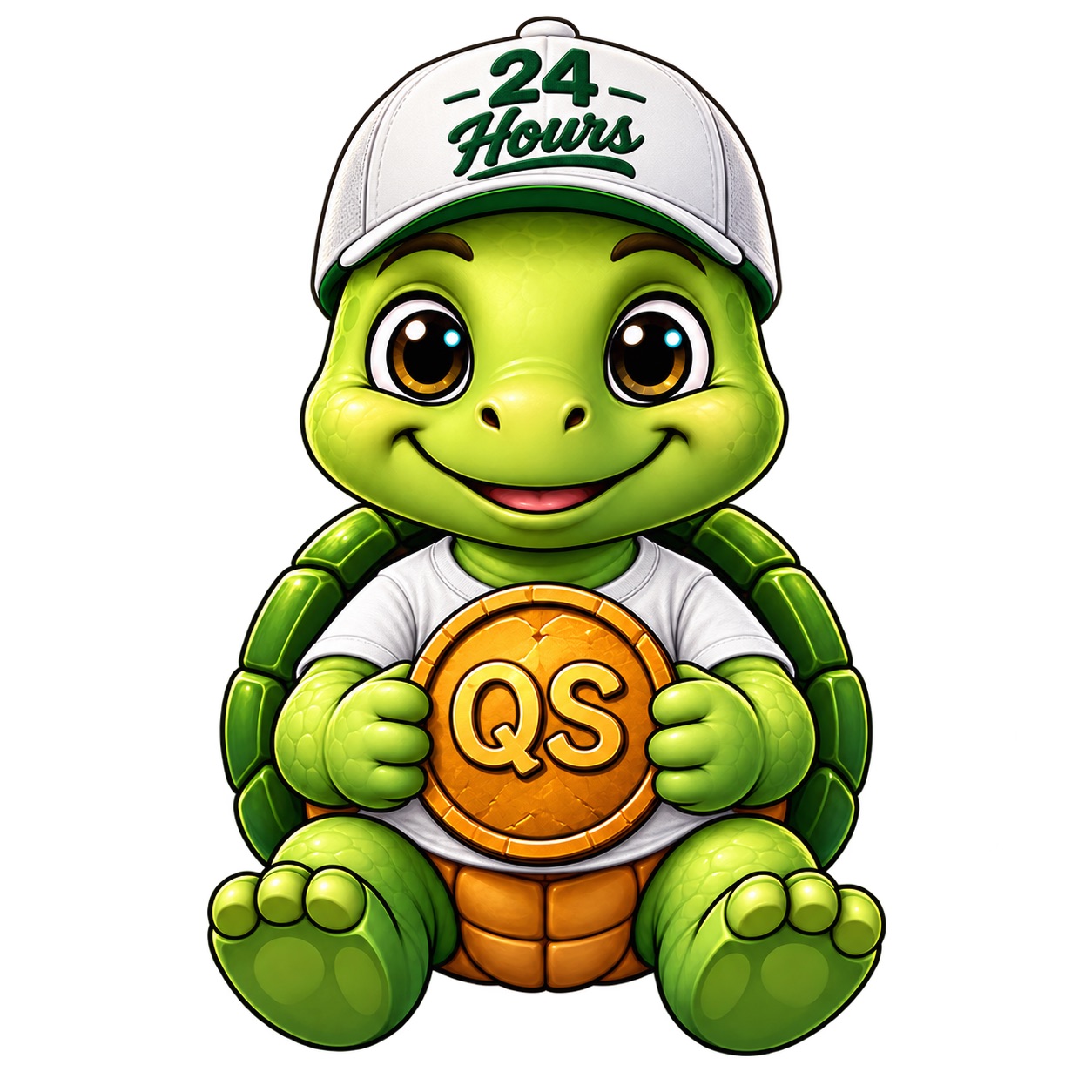 Tucker, the Quietly Sober mascot, wearing a 24 Hours cap